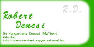 robert dencsi business card